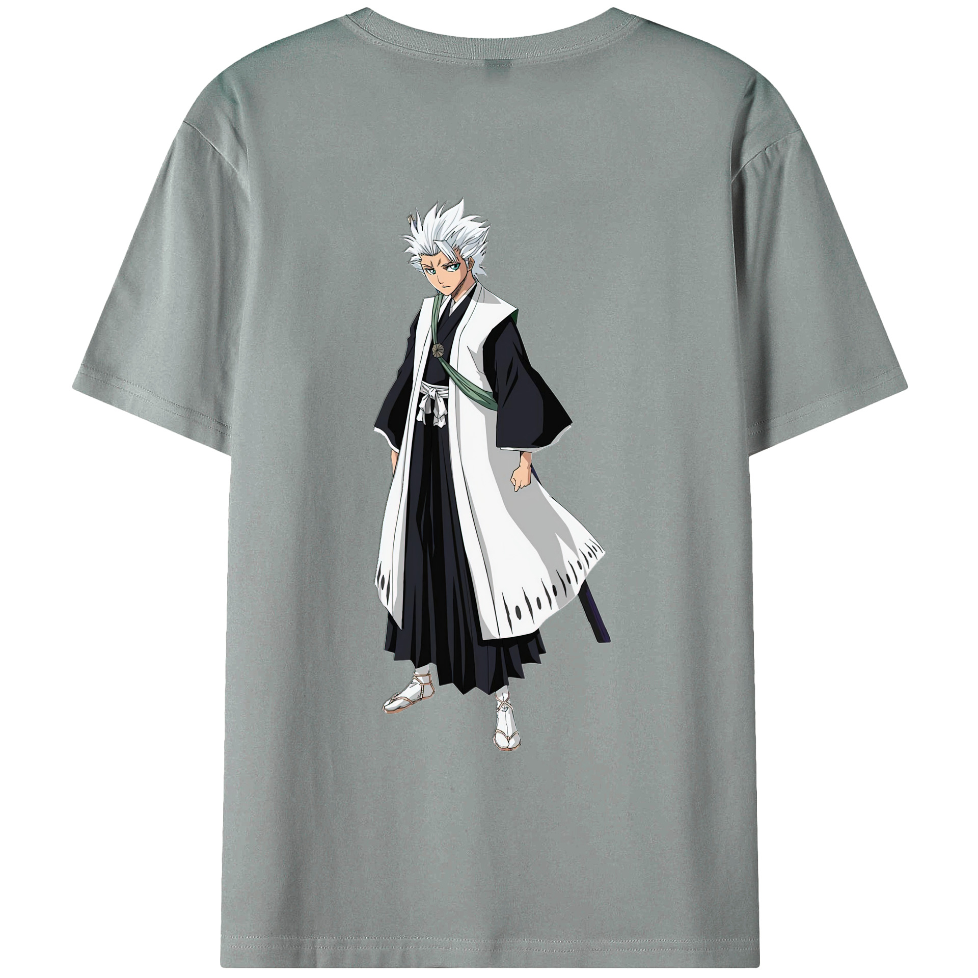 （画像用） ブリーチ 日番谷冬獅郎（ひつがや とうしろう） BLEACH Hitsugaya Toushirou 綿100％ メンズ半袖Tシャツ（バックプリント） 通気性